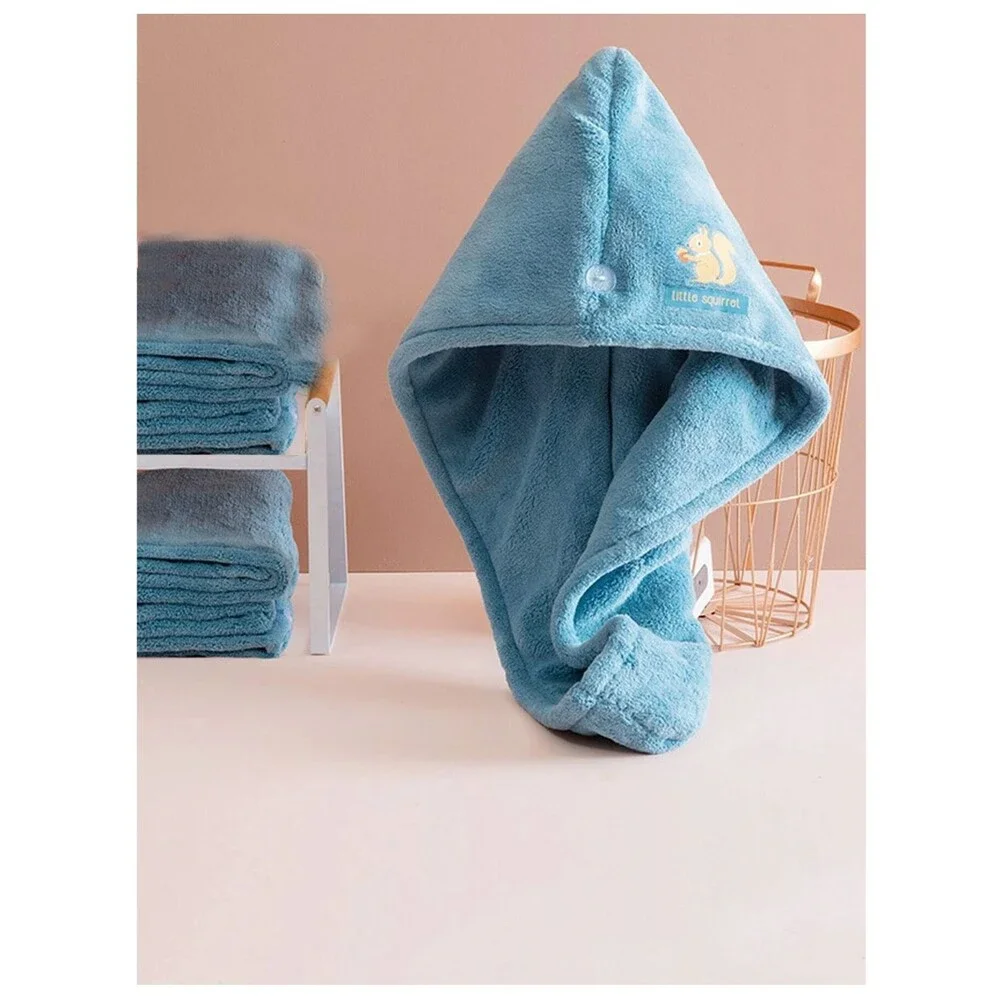 Set of 2 Microfiber Hair Towel Wrap Super Absorbent Twist Turban Dry Hair Caps